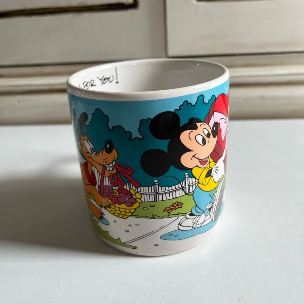 Vintage Applause Walt Disney Mugs Coffee Cup Mickey Minnie All my Love Cartoon